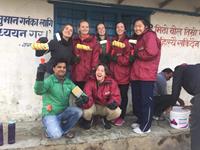 School Leavers Repairing School in Nepal